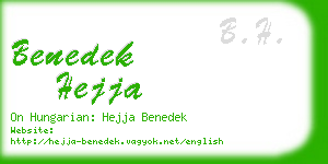 benedek hejja business card